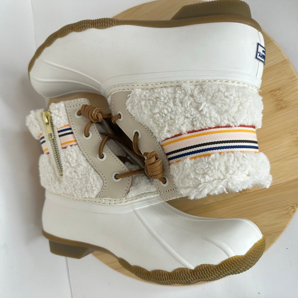 Sperry Top Sider Saltwater Duck Boots Sherpa Snow Rain Waterproof Sz 7.5 NEW - Picture 5 of 7